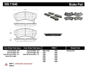 StopTech Brake Pads - Front, Ceramic, Black for Honda Civic 2006-2011 309.1164