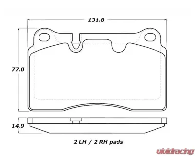 StopTech Brake Pads - Front, Red, for Honda Civic 2006-2011, 309.1165 - 309.11650