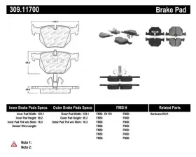 StopTech Performance Brake Pads for Ford Mustang 2015-2023, 309.117
