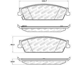 StopTech Brake Pads - Front, Ceramic, Black, Honda Civic 2006-2011, 309.1194