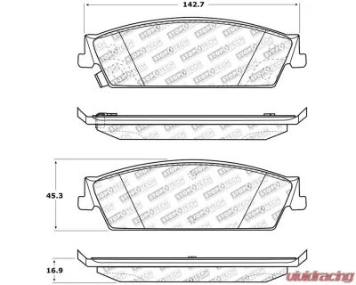 StopTech Brake Pads - Front, Ceramic, Black, Honda Civic 2006-2011, 309.1194 - 309.11940