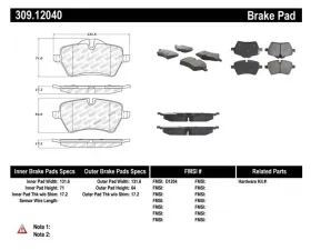 StopTech Brake Pads, Ceramic, Front, for Honda Civic 2006-2011, 309.1204