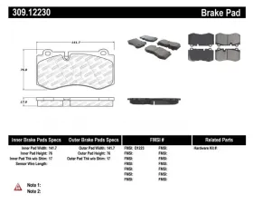 StopTech Brake Pads - Front, Ceramic, Black - Ford Mustang 2015-2022 309.1223