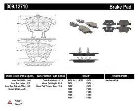 StopTech Brake Pads - Front, Ceramic, Red, Honda Civic 2006-2011, 309.1271