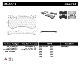 StopTech Brake Pads - Front, Ceramic, Black for Honda Civic 2016-2021 309.1291