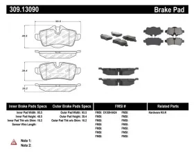 StopTech Performance Brake Pads for Honda Civic 2006-2011, Red 309.1309