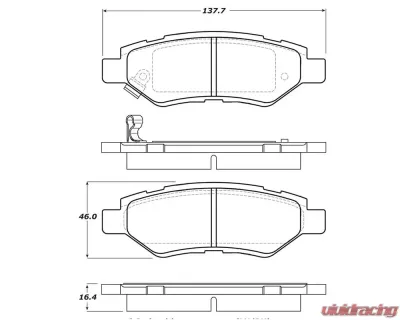StopTech Brake Pads for Ford Mustang 2015-2023, Ceramic, Front, 309.1337 - 309.13370