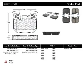 StopTech Performance Brake Pads for Honda Civic 2006-2011, Red, 309.1372