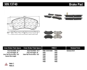 StopTech Brake Pads for Honda Civic 2006-2011, Ceramic, Front, 309.1374
