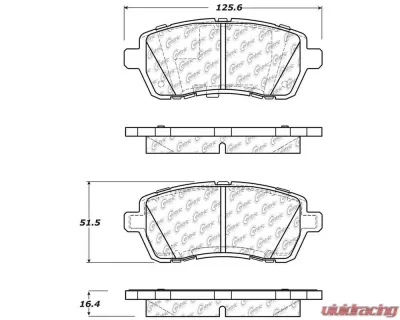 StopTech Brake Pads - Front, Ceramic, Black, Ford Mustang 2015-2020, 309.1454 - 309.14540