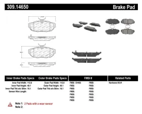 StopTech Brake Pads for Ford Mustang 2015-2023, Ceramic, Front, 309.1465