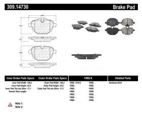 StopTech Brake Pad Set - Front, Red, for BMW 3 Series 2006-2013 - 309.1473