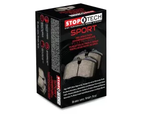 StopTech Sport Brake Pads with Shims/Hardware, Mercedes-Benz Front, Red, 309.08473