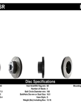 StopTech Slotted Sport Brake Rotor Front Right Volvo 2.3L 1975-1993 126.39006SR                                     - 126.39006SR - Image 7