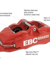 EBC Brakes Front Left Side Red Apollo Series Brake Calipers BMW | Fiat | Honda | Mazda 1992-2022                                     - BC4102RED-L - Image 2