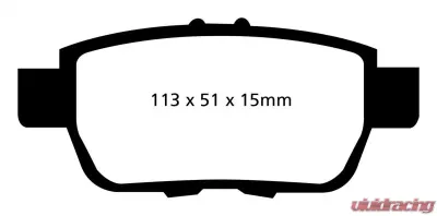 EBC Brakes Greenstuff Street sport Rear Disc Brake Pad Set FMSI D1103 Acura TL Rear 2009-2014 - DP21754
