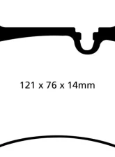 EBC Brakes Greenstuff Street sport Front Disc Brake Pad Set FMSI D1403 Front                                     - DP21854 - Image 3