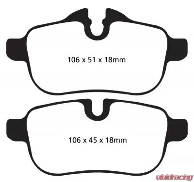 EBC Brakes Greenstuff Street sport Rear Disc Brake Pad Set FMSI D1433 BMW Z4 Rear 2009-2016 - DP22046