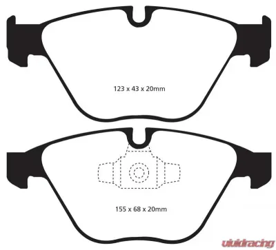 EBC Brakes Greenstuff 7000 & Redstuff Premium Street Front Disc Brake Pad Set FMSI D1260 BMW Front - DP31512C