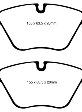 EBC Brakes Greenstuff 7000 & Redstuff Premium Street Front Disc Brake Pad Set FMSI D1061 BMW 128i Front 2008-2013 3.0L 6-Cyl                                     - DP31600C - Image 3
