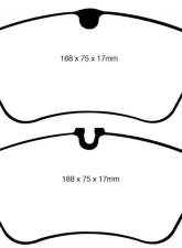 EBC Brakes Greenstuff 7000 & Redstuff Premium Street Front Disc Brake Pad Set FMSI D1322 Audi Front                                     - DP31986C - Image 3
