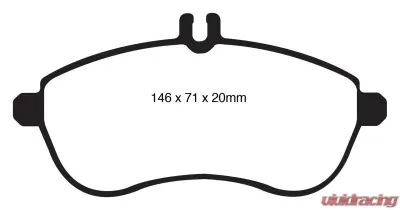 EBC Brakes Greenstuff 7000 & Redstuff Premium Street Front Disc Brake Pad Set FMSI D1340 Mercedes-Benz Front - DP31989C