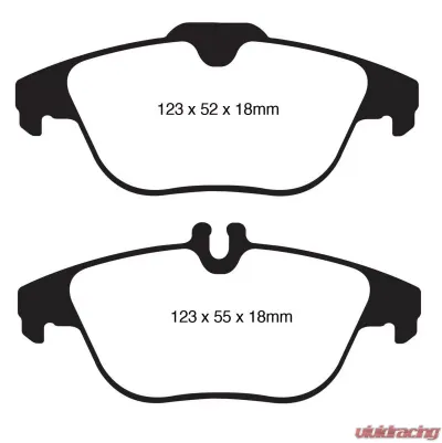 EBC Brakes Redstuff Premium Street Rear Disc Brake Pad Set FMSI D1341 Mercedes-Benz Rear - DP31990C