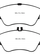 EBC Brakes Greenstuff 7000 & Redstuff Premium Street Front Disc Brake Pad Set FMSI D1342 Mercedes-Benz Front                                     - DP31991C - Image 3