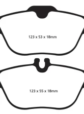 EBC Brakes Redstuff Premium Street Rear Disc Brake Pad Set FMSI D1341 Mercedes-Benz Rear                                     - DP32012C - Image 3