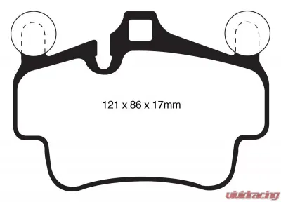 EBC Brakes Greenstuff 7000 & Redstuff Premium Street Front Disc Brake Pad Set FMSI D1135 Porsche Front - DP32029C
