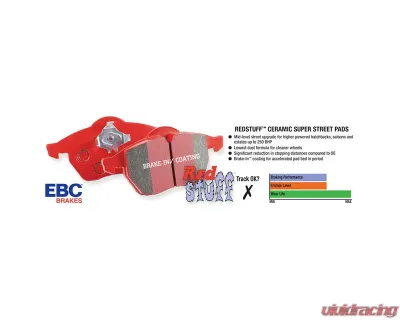 EBC Brakes Redstuff Premium Street Rear Disc Brake Pad Set FMSI D1679 Mazda Rear 2014-2017 - DP32171C