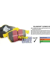 EBC Brakes Yellowstuff Our Flagship range Front Disc Brake Pad Set FMSI D797 Front                                     - DP41209R - Image 2