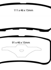 EBC Brakes Yellowstuff Our Flagship range Rear Disc Brake Pad Set FMSI D868 Rear                                     - DP41407R - Image 3