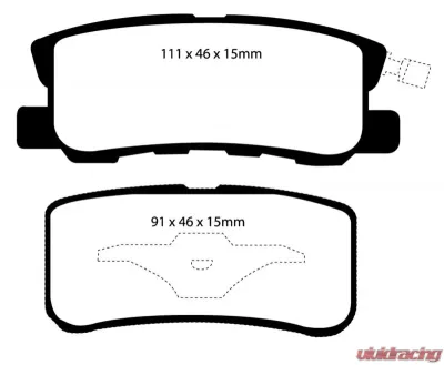EBC Brakes Yellowstuff Our Flagship range Rear Disc Brake Pad Set FMSI D868 Rear - DP41407R