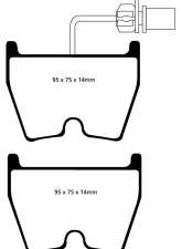 EBC Brakes Yellowstuff Our Flagship range Front Disc Brake Pad Set FMSI D1266 Front                                     - DP41513R - Image 3