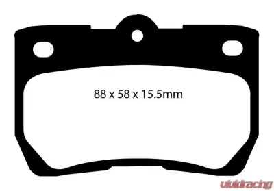 EBC Brakes Yellowstuff Our Flagship range Rear Disc Brake Pad Set FMSI D1113 Lexus Rear - DP41586R