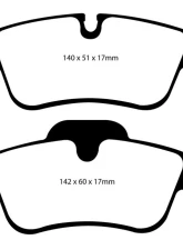 EBC Brakes Yellowstuff Our Flagship range Rear Disc Brake Pad Set FMSI D1122 Mercedes-Benz Rear                                     - DP41593R - Image 3