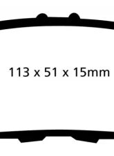EBC Brakes Yellowstuff Our Flagship range Rear Disc Brake Pad Set FMSI D1103 Rear                                     - DP41754R - Image 3