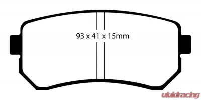 EBC Brakes Yellowstuff Our Flagship range Rear Disc Brake Pad Set FMSI D1398 Rear - DP41769R