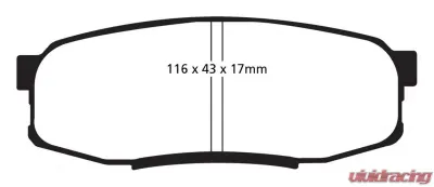 EBC Brakes Yellowstuff Our Flagship range Rear Disc Brake Pad Set FMSI D1304 Rear - DP41816R