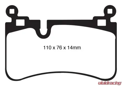 EBC Brakes Yellowstuff Our Flagship range Rear Disc Brake Pad Set FMSI D1373 Mercedes-Benz Rear - DP41839R