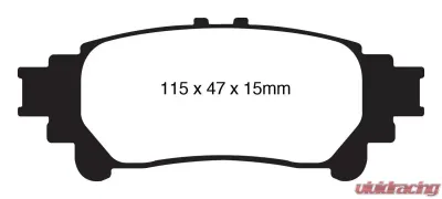 EBC Brakes Yellowstuff Our Flagship range Rear Disc Brake Pad Set FMSI D1391 Rear - DP41850R