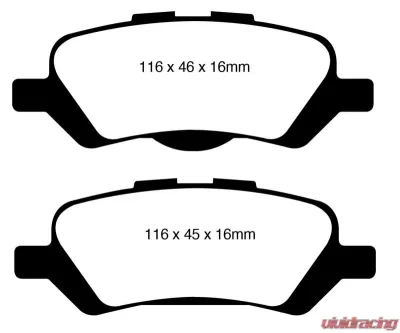 EBC Brakes Yellowstuff Our Flagship range Rear Disc Brake Pad Set FMSI D1402 Toyota Venza Rear 2009-2015 - DP41852R