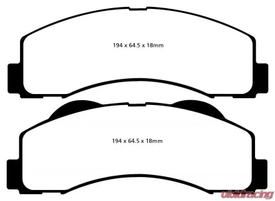 EBC Brakes Yellowstuff Our Flagship range Front Disc Brake Pad Set FMSI D1414 Front - DP41855R