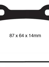 EBC Brakes Yellowstuff Our Flagship range Rear Disc Brake Pad Set FMSI D1368 Mitsubishi Rear                                     - DP41985R - Image 3