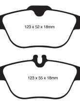 EBC Brakes Yellowstuff Our Flagship range Rear Disc Brake Pad Set FMSI D1341 Mercedes-Benz Rear                                     - DP41990R - Image 3