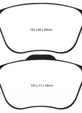 EBC Brakes Yellowstuff Our Flagship range Front Disc Brake Pad Set FMSI D1375 Front                                     - DP41997R - Image 3