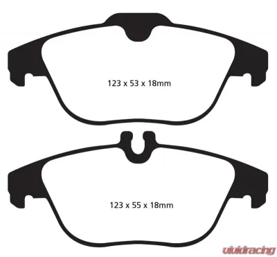 EBC Brakes Yellowstuff Our Flagship range Rear Disc Brake Pad Set FMSI D1341 Mercedes-Benz Rear - DP42012R
