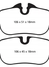 EBC Brakes Yellowstuff Our Flagship range Rear Disc Brake Pad Set FMSI D1433 BMW Z4 Rear 2009-2016                                     - DP42046R - Image 3