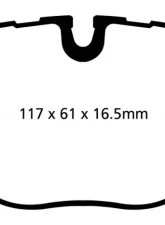 EBC Brakes Yellowstuff Our Flagship range Rear Disc Brake Pad Set FMSI D1427 Land Rover Rear                                     - DP42068R - Image 3